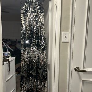 Eloquii Black and Silver Sequin Prom Dress